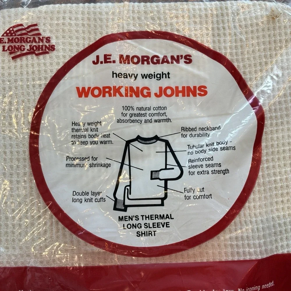 New Vintage JE Morgan‎ Original Thermal Long Johns Shirt Men's M NOS Deadstock